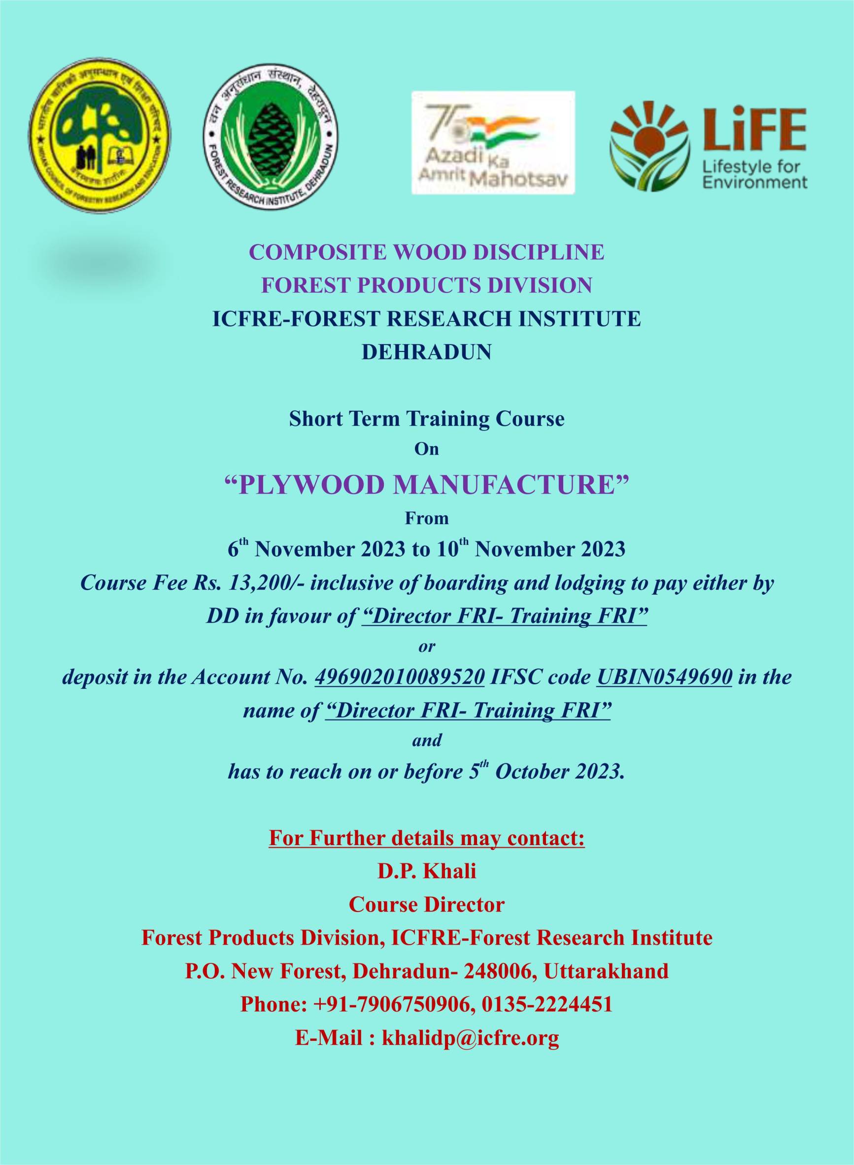 Short term training course on plywood manufacture -ICFRE-FRI Dehradun