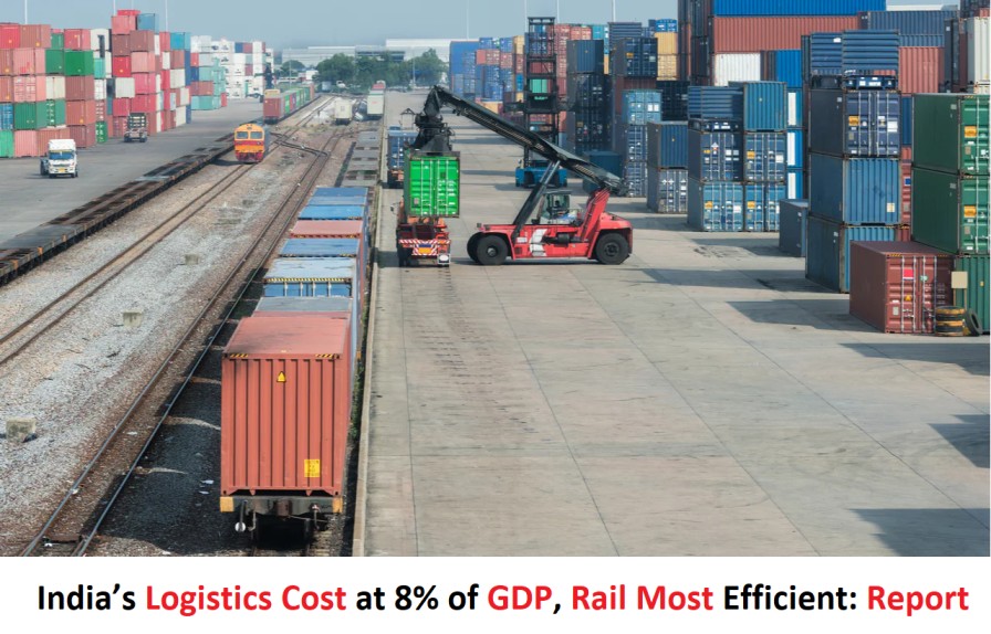 India’s Logistics Cost at 8% of GDP, Rail Most Efficient: Report